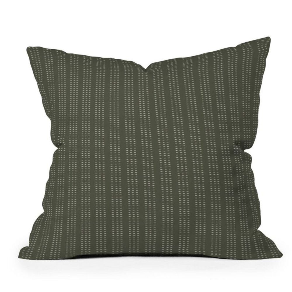 Little Arrow Design Co Vert Triple Dash Outdoor Pillow Green 26x26